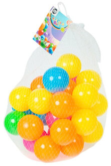Kunststof ballenbak ballen - felle vrolijke kleuren - 30x stuks - ca 6 cm