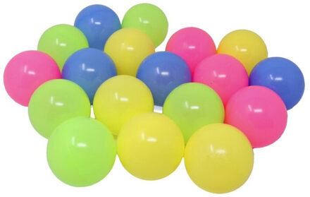 Kunststof ballenbak ballen - felle vrolijke kleuren - 36x stuks - ca 6 cm