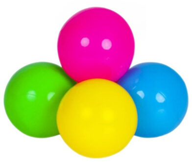 Kunststof ballenbak ballen - felle vrolijke kleuren - 50x stuks - ca 6 cm