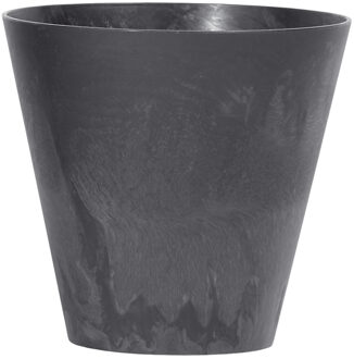 Kunststof bloempot/plantenpot betonlook 20 cm antraciet grijs - Plantenpotten