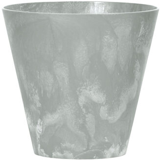 Kunststof bloempot/plantenpot betonlook 20 cm licht grijs - Plantenpotten