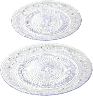 Kunststof borden - set 12x stuks - ontbijt/dinerborden - 18 en 25 cm