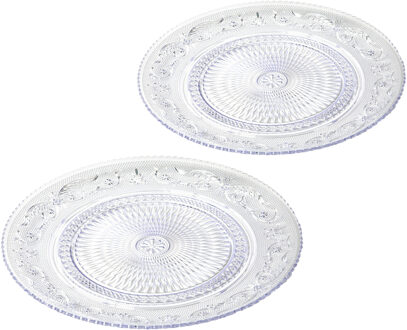 Kunststof borden - set 12x stuks - ontbijt/dinerborden - 18 en 25 cm