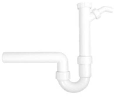 Kunststof DALLMER spoelbak buisvormige sifon, wit, 1 1/2" H x 50 mm, met kogelgewricht, met 3/4" apparaataansluiting - 20222