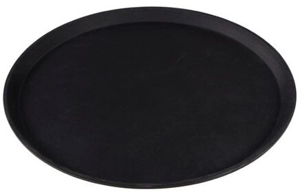 Kunststof dienblad rond met antislip 40,5 cm - Dienbladen Zwart