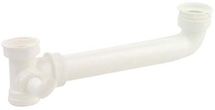 Kunststof dubbele spoelbakafvoeraansluiting, wit, 1 1/2" x 40 mm, met 3/4" apparaataansluiting - 98837048