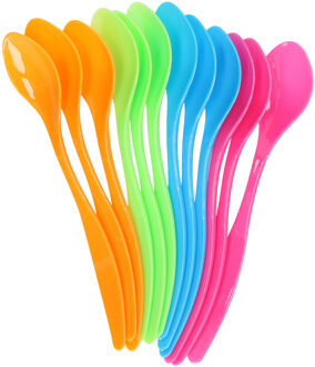 kunststof eierlepels - 12x - diverse kleuren