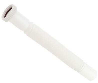Kunststof flexibele aansluitbuis, wit, 1 1/2" IT x 40/50 mm, 370-830 mm - 98836948