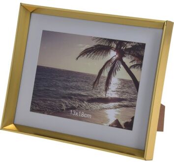 Kunststof fotolijst goud geschikt voor een foto van 13 x 18 cm - Fotolijsten Goudkleurig