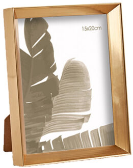 Kunststof fotolijst goud geschikt voor een foto van 15 x 20 cm - Fotolijsten Goudkleurig