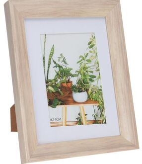 Kunststof fotolijst hout look geschikt voor een foto van 15 x 20 cm - Fotolijsten Bruin