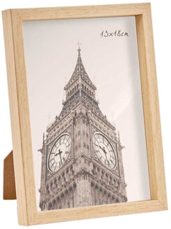 Kunststof fotolijst met hout look geschikt voor een foto van 13 x 18 cm - Fotolijsten Bruin
