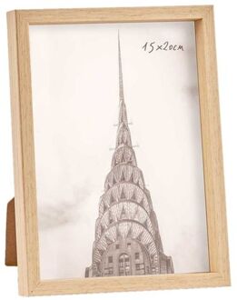 Kunststof fotolijst met hout look geschikt voor een foto van 15 x 20 cm - Fotolijsten Bruin