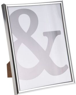 Kunststof fotolijst zilver geschikt voor een foto van 15 x 20 cm - Fotolijsten Zilverkleurig