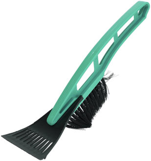 Kunststof ijskrabber/raamkrabber groen met borstel 31 cm - IJskrabbers