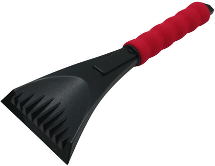 Kunststof ijskrabber zwart/rood met softgrip handvat 28 cm