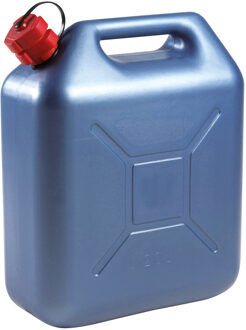 Kunststof jerrycan blauw voor brandstof 20 liter L36 x B17 x H44 cm