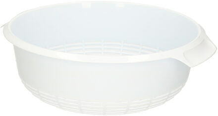 kunststof keuken vergiet - wit - 21 x 21 x 9 cm - laag model - Afgieten