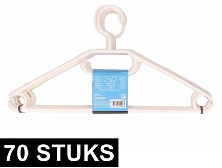 Kunststof kledinghangers - wit - 10x stuks - 40 cm met broekstang - Kledingkast