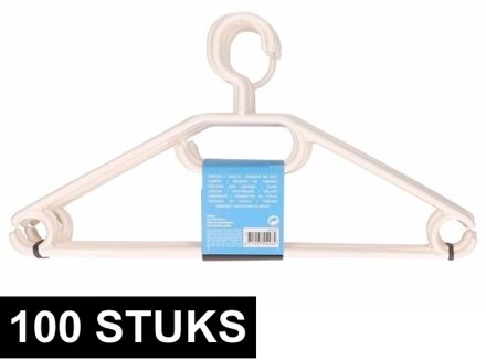 Kunststof kledinghangers - wit - 10x stuks - 40 cm met broekstang - Kledingkast