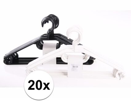 Kunststof kledinghangers zwart 20 stuks - Action products