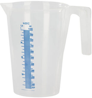 Kunststof maatbeker transparant - 1 liter - Keuken accessoires