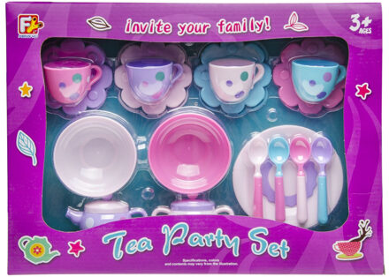 Kunststof mini theeset 17-delig voor kinderen