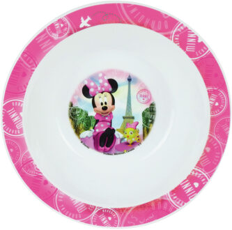 Kunststof ontbijtbordje diep Disney Minnie Mouse 16 cm - Kinderservies Multikleur