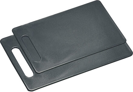 Kunststof snijplanken set - 2x - grijs - 15 x 24 cm / 20 x 29 cm - Keuken benodigdheden - Voedsel