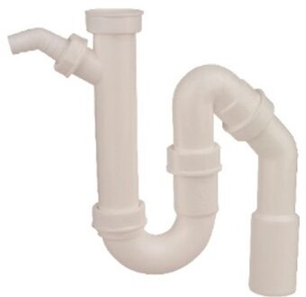 Kunststof spoelbak buisvormige sifon, wit, 1 1/2"H x DN 40/50 mm, met 3/4" apparaataansluiting - 988316418
