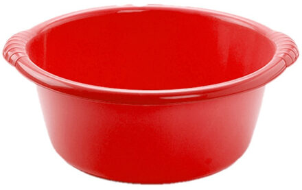 Kunststof teiltje/afwasbak rond 10 liter rood