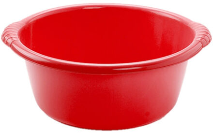 Kunststof teiltje/afwasbak rond 15 liter rood