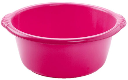 Kunststof teiltje/afwasbak rond 25 liter roze