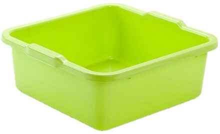 Kunststof teiltje/afwasbak vierkant 8 liter groen
