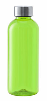 Kunststof waterfles/drinkfles/sportfles - groen transparant - met RVS dop - 600 ml
