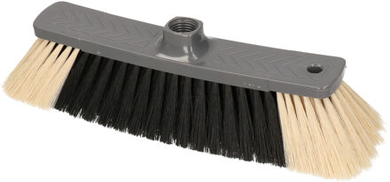 Kunststof Zachte Bezemkop Grijs/zwart Voor Binnen - Bezem