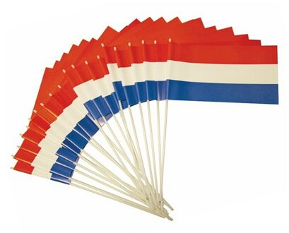 Kunststof zwaaivlaggetje Holland/Nederlandse vlag 20 x 30 cm Oranje