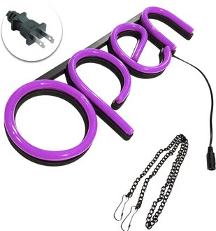 Kunstwerk Opknoping Ketting Ultra Heldere Teken Lamp Led Venster Weergave Visuele Bar Winkel Open Neon Light Decoratieve Muur Deur roze plug US