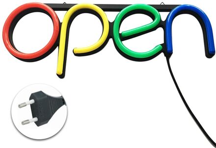 Kunstwerk Opknoping Ketting Ultra Heldere Teken Lamp Led Venster Weergave Visuele Bar Winkel Open Neon Light Decoratieve Muur Deur veelkleurig plug EU