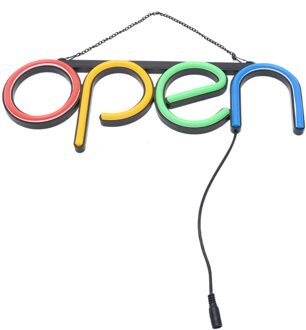 Kunstwerk Opknoping Ketting Ultra Heldere Teken Lamp Led Venster Weergave Visuele Bar Winkel Open Neon Light Decoratieve Muur Deur veelkleurig plug US