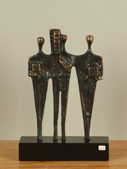 Kunstwerk uit brons Samen Bouwen, 23 cm