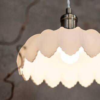 Kurage hanglamp, antiek messing, mat glas, Ø 25,5 cm wit mat, antiek messing