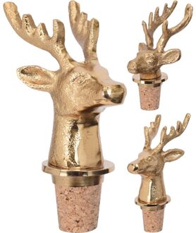 Kurk stopper voor fles hert 9cm goud