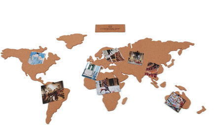 Kurken Wereldkaart Bruin