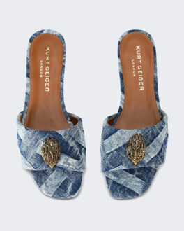 Kurt Geiger Dames 225-kensington flat sandal - maat 40 Blauw