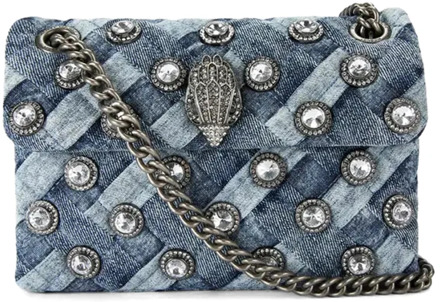 Kurt Geiger Denim Kristal Mini Kensington Tas Kurt Geiger , Blue , Dames - ONE Size