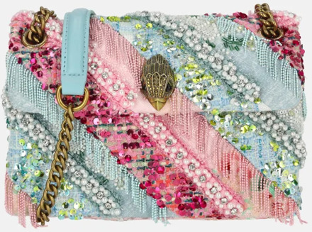 Kurt Geiger Kensington schoudertas fringes M blue/pal c Blauw