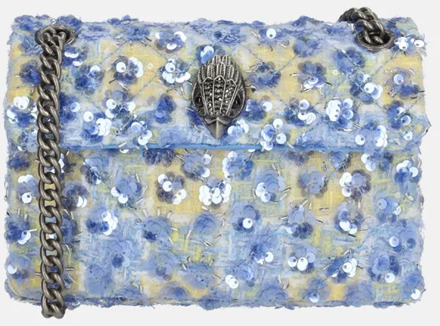 Kurt Geiger Kensington schoudertas sequins mini boucle blue pale