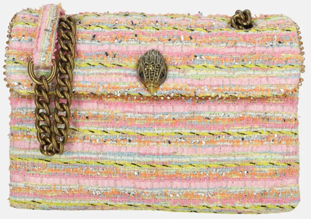Kurt Geiger Kensington schoudertas tweed M pink comb Roze - No Size