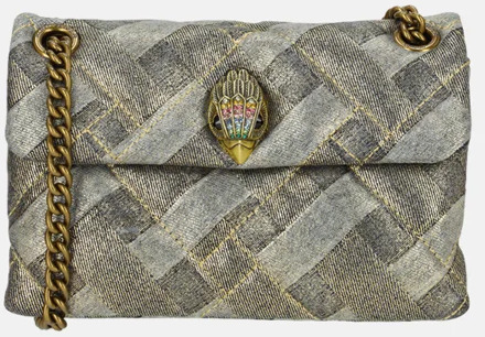 Kurt Geiger Kensington soft bag schoudertas mini gold denim Goud